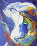 L\'Archange Saint Michel blanc (100×81)
