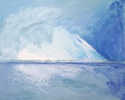 Jaillissement bleu et blanc (81x65)