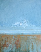 Horizon turquoise et ocre (100x81)