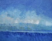 Horizon à la brume turquoise (81x65)