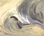 La tempête apaisée n°2 « Seigneur sauve-nous nous périssons »   Matthieu 8,25 (81×65)