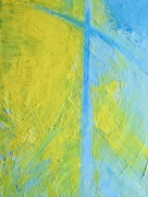 Croix jaune et turquoise (65x50