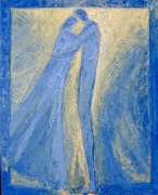 Retrouvailles or et bleues (81×65)