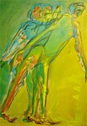 L’homme compas vert et jaune (81×65)
