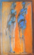 Couple en miroir orange et bleu (92×60)